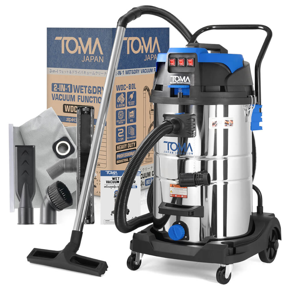 เครื่องดูดฝุ่น TOMA JAPAN รุ่น WDC-80L 80 ลิตร 3,600 วัตต์